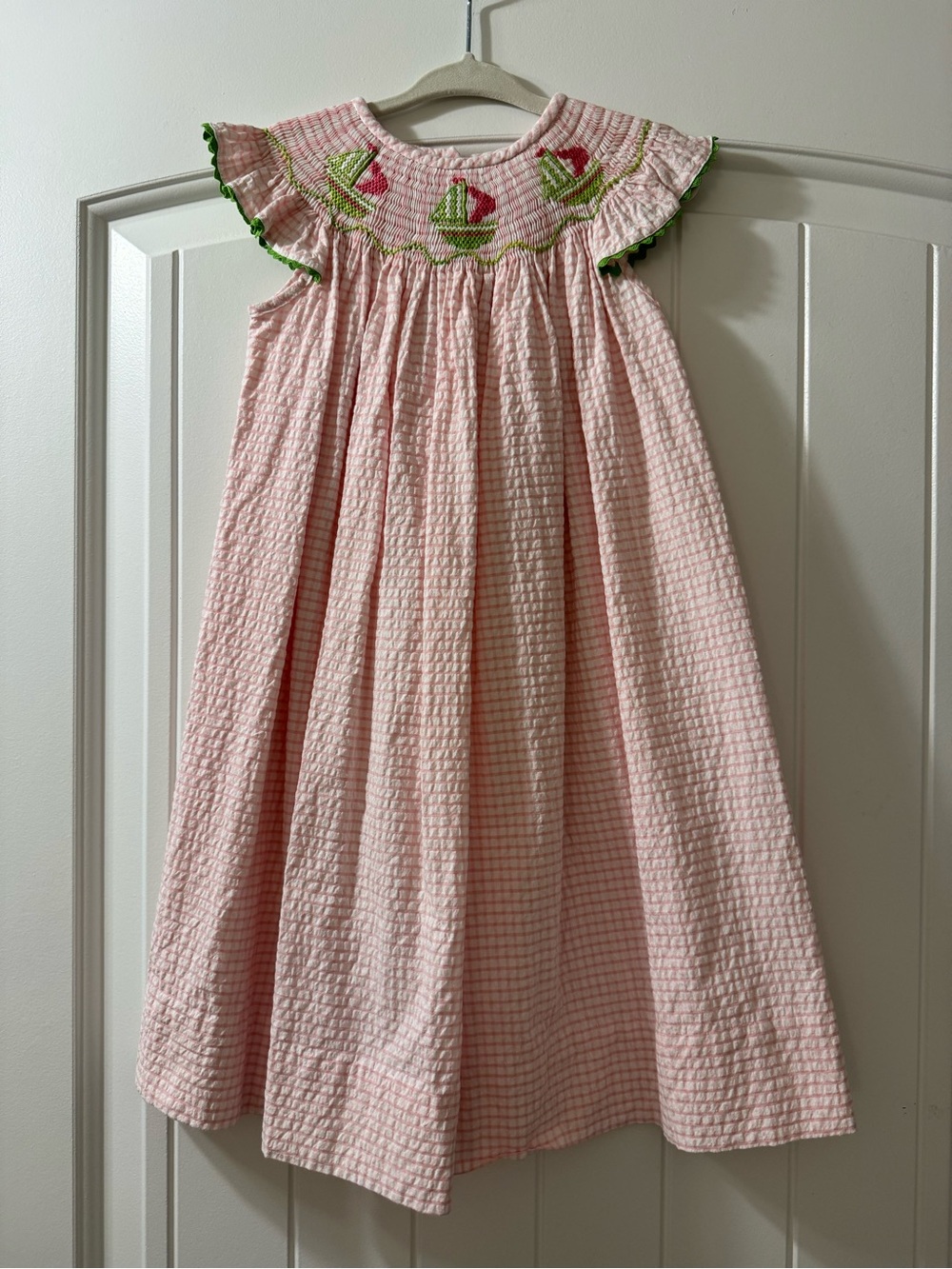 Beach Sailboat Smocked Dress